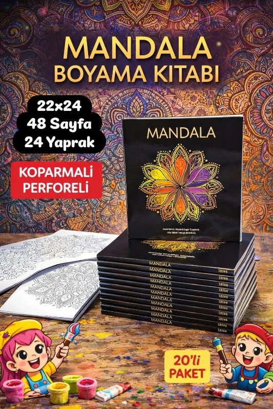 MANDALA BOYAMA KİTABI 22 X  24CM / 20Lİ PAKET